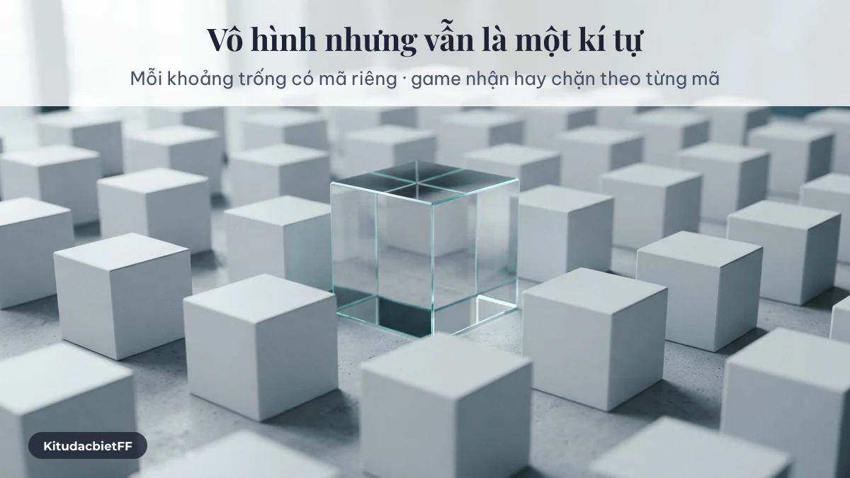 Kí tự tàng hình và mã Unicode Kí tự tàng hình vẫn là một kí tự Unicode có mã riêng