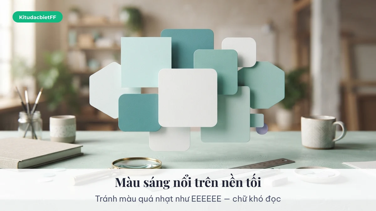 Phối màu chữ tiểu sử FF Phối màu chữ tiểu sử Free Fire: màu sáng nổi trên nền tối