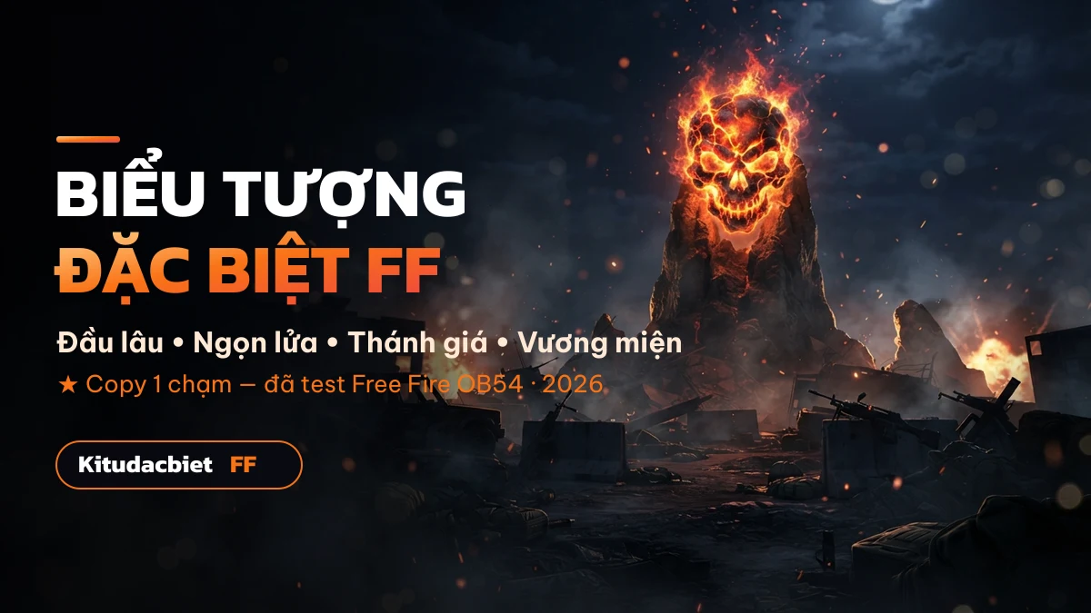 Biểu tượng đặc biệt FF đầu lâu ngọn lửa thánh giá vương miện Free Fire