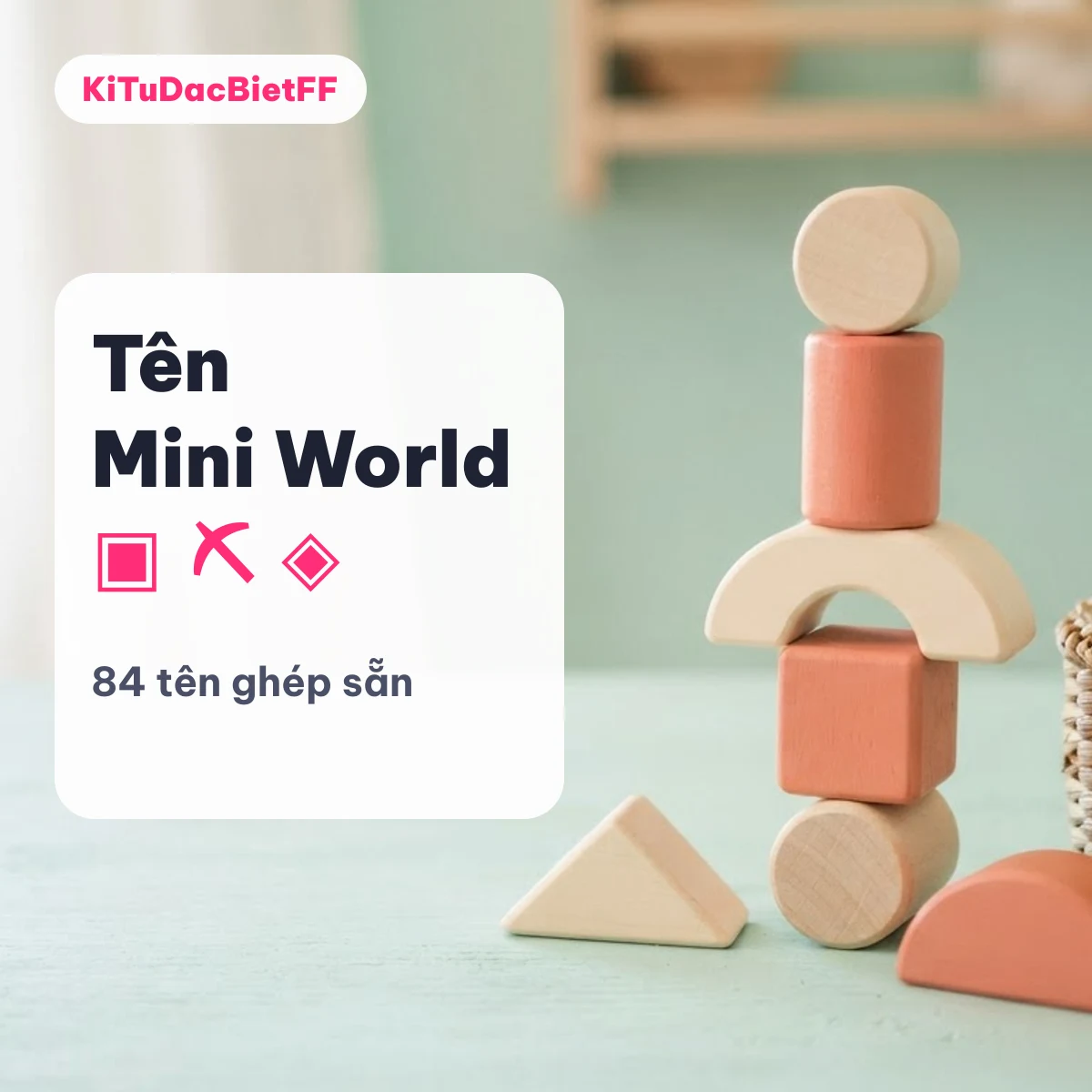 Khối gỗ đồ chơi xếp chồng, ảnh bìa tên Mini World hay