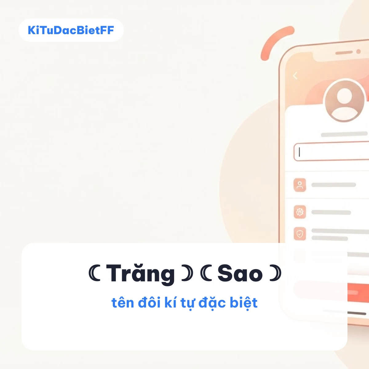 Tên đôi kí tự đặc biệt như ☾ Trăng ☽ và ☾ Sao ☽ trên nền màn hình hồ sơ điện thoại